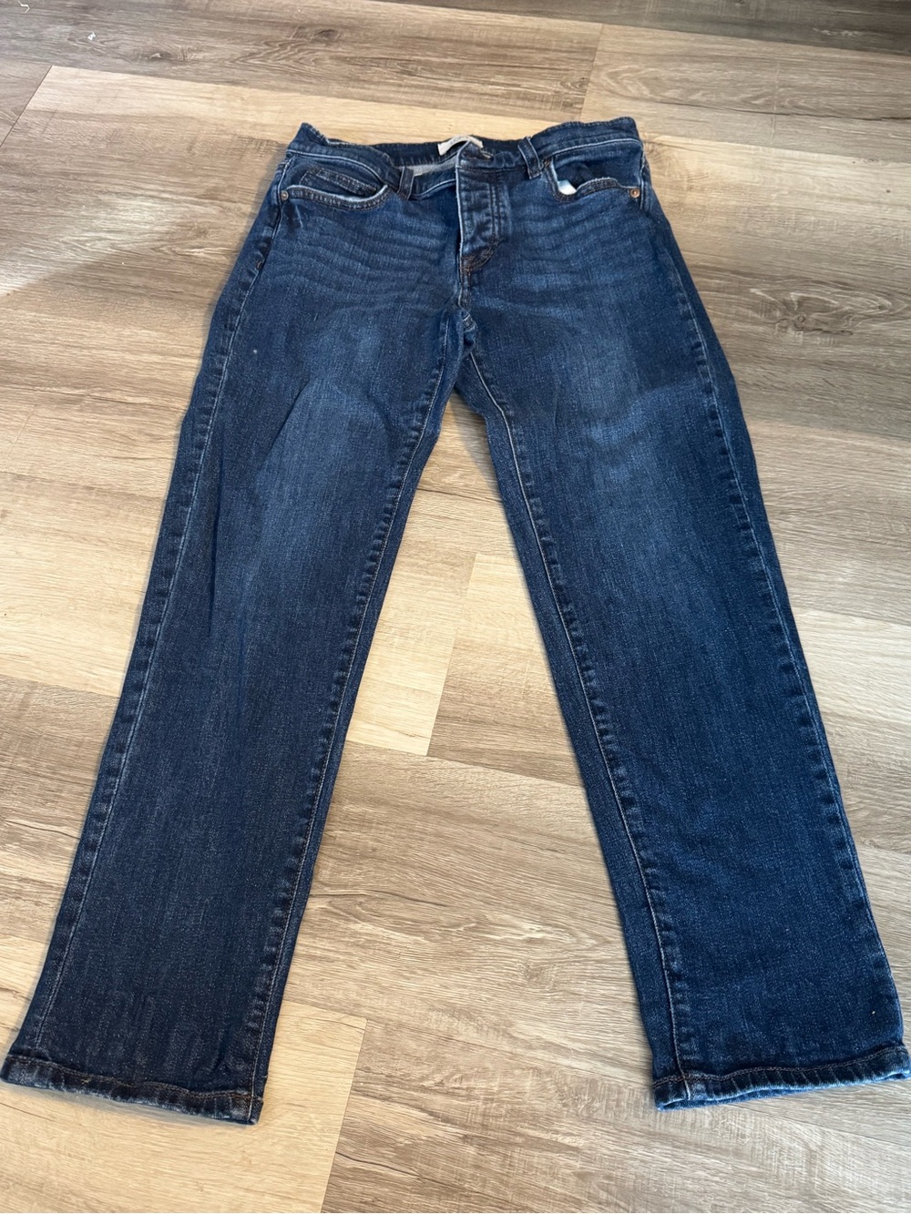 LOFT Outlet Button Fly Straight Leg Jeans Size 2 Dark Wash